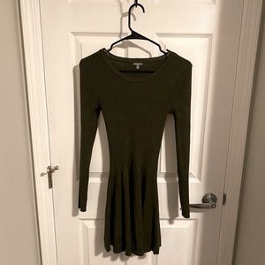 Charlotte Russe Olive Green Skater Dress (M)